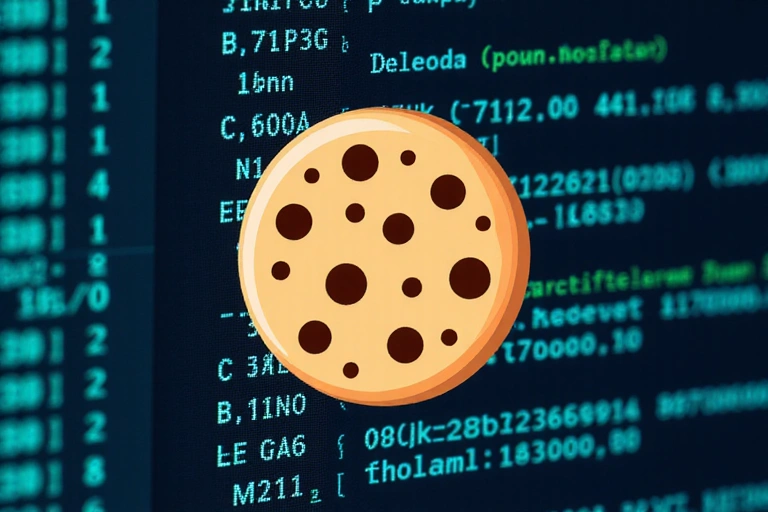 Illustrazione di un biscotto digitale che rappresenta un cookie su un computer